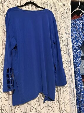Avenue Royal Blue Long Sleeve Tunic with Ladder Cuff Straps